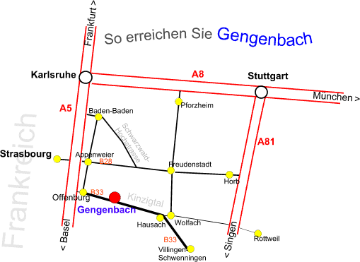 So kommen Sie nach Gengenbach