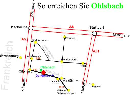 So kommen Sie nach Ohlsbach